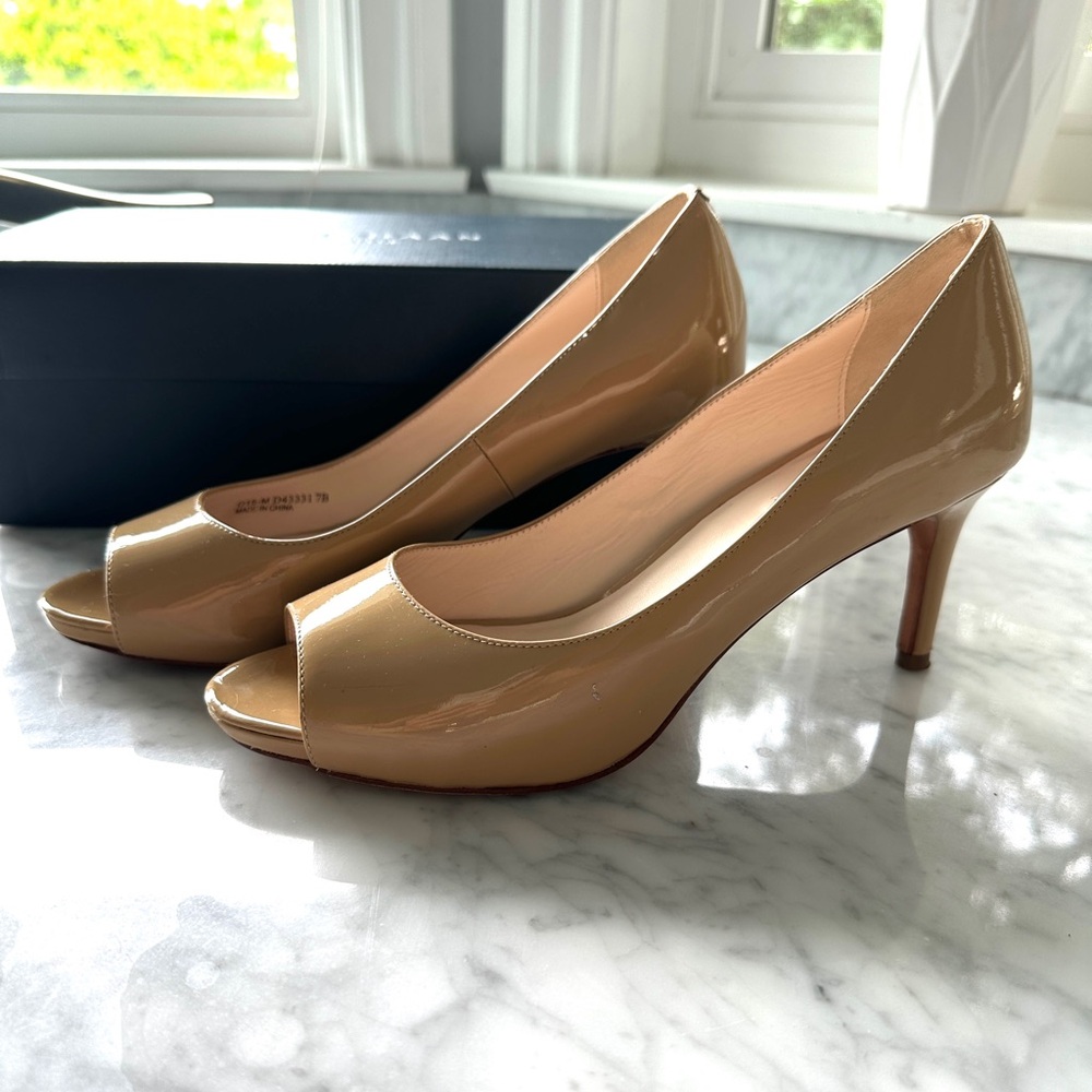 Cole Haan Nude Bethany Open-Toe Pumps